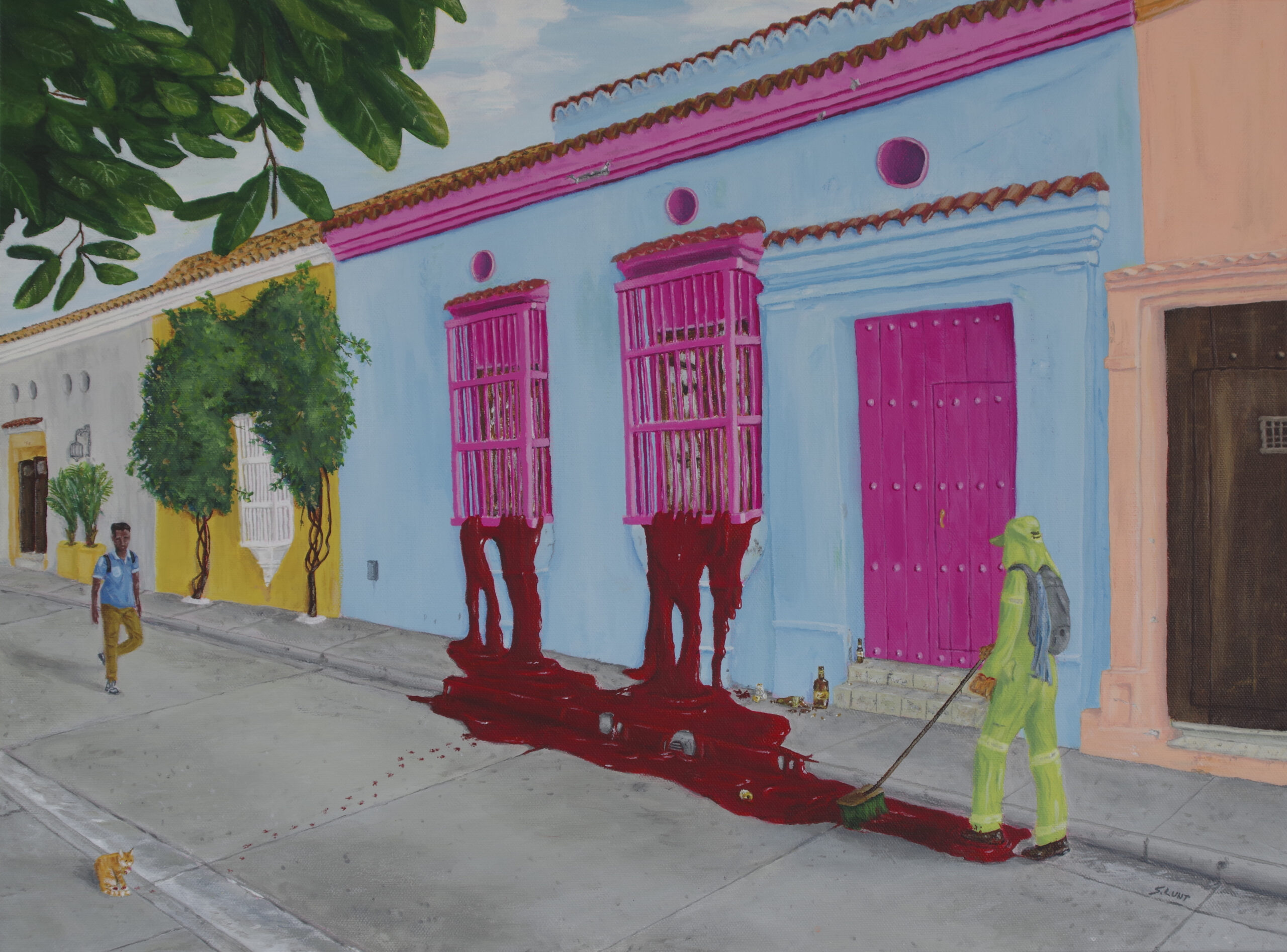 Cartagena Street Scene Painting